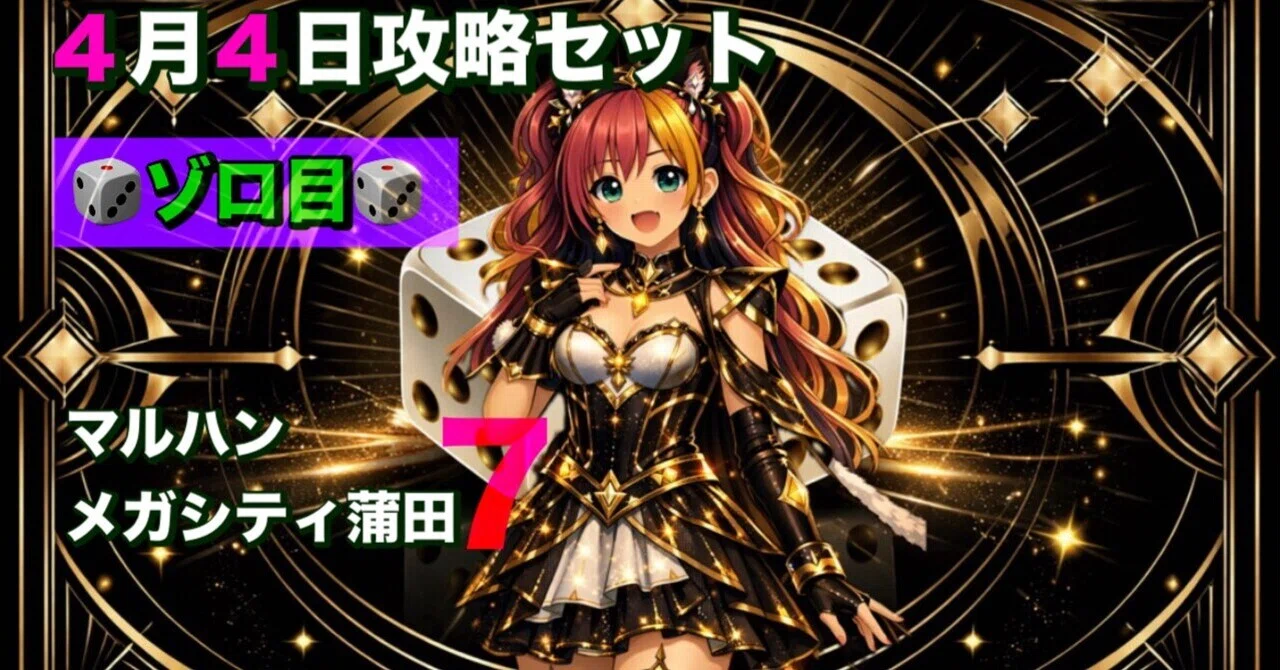 マルハンメガシティ蒲田7店 4月4日ゾロ目攻略セット｜【スロット