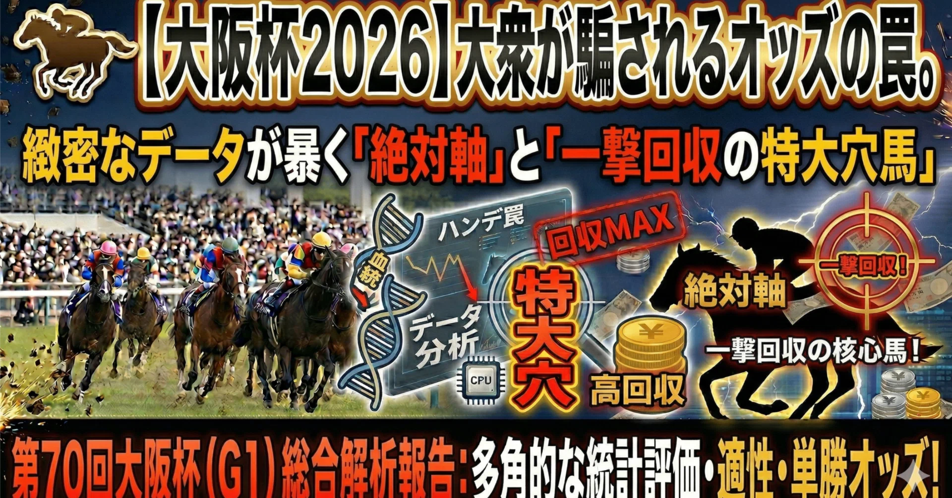 大阪杯2026】大衆が騙されるオッズの罠。緻密なデータが暴く「絶対軸