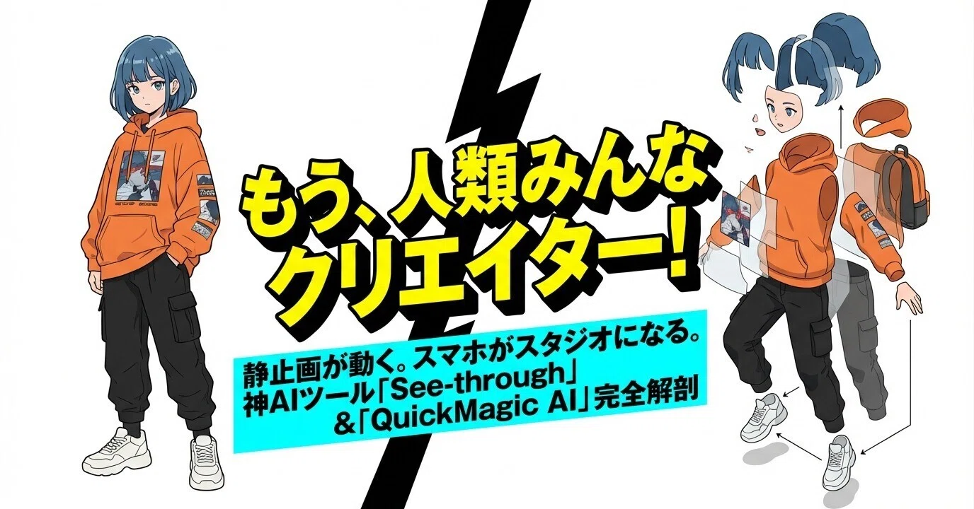 See-throughとQuickMagic AI：→ プロ並みのレイヤー分け済みPSDする
