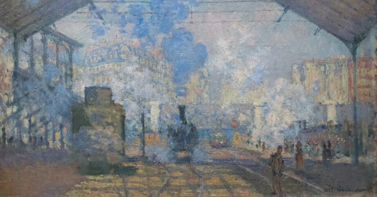 モネ 風景への問いかけ」展出品作⑤ モネ《サン・ラザール駅》1877年