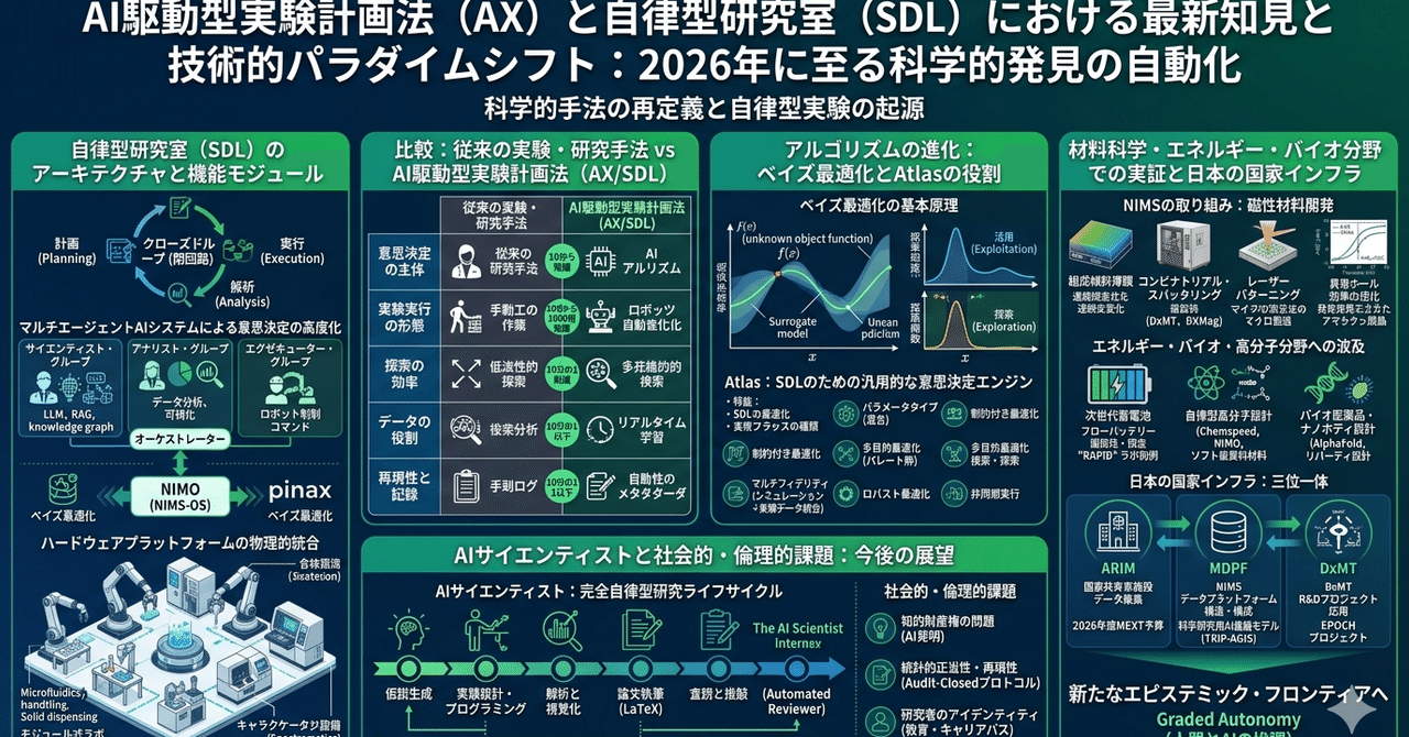 Google Deep Research AI駆動型実験計画法（AX）と自律型研究室（SDL