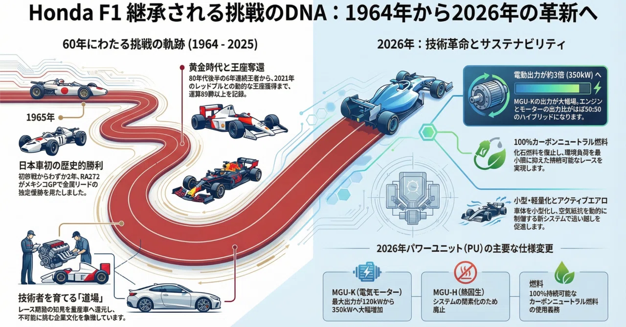 【フォーミュラ1】 #023 - ホンダとF1の歴史――1964年の挑戦から2026年の革新まで、日本メーカーが刻んだ60年の軌跡｜レッドマン