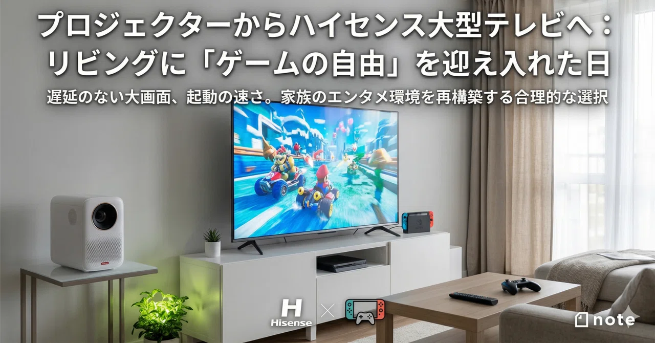 プロジェクターからハイセンス大型テレビへ。リビングにゲームの自由を迎え入れた日｜watchan