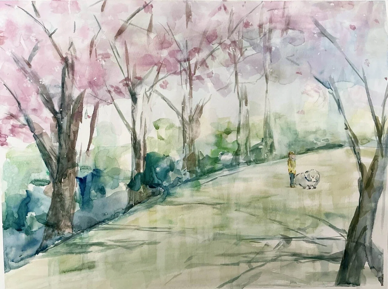 屋外写生：桜を描く 透明水彩｜ぎんなん