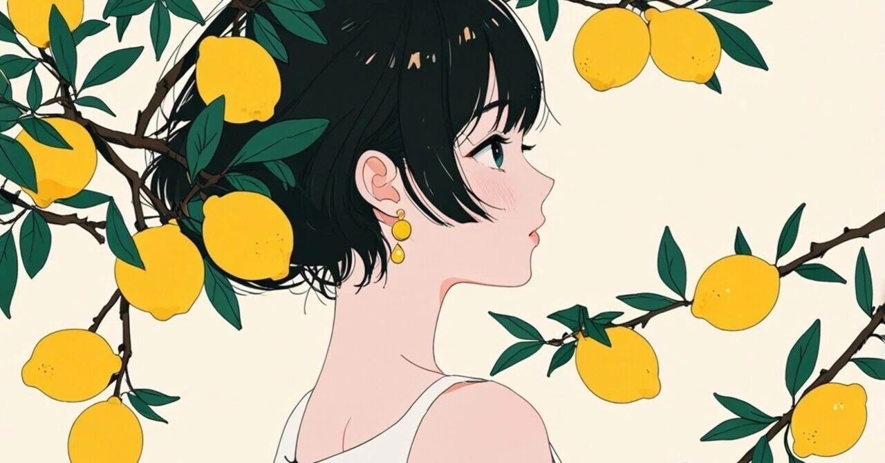 イラスト】檸檬と女の子｜黒羽