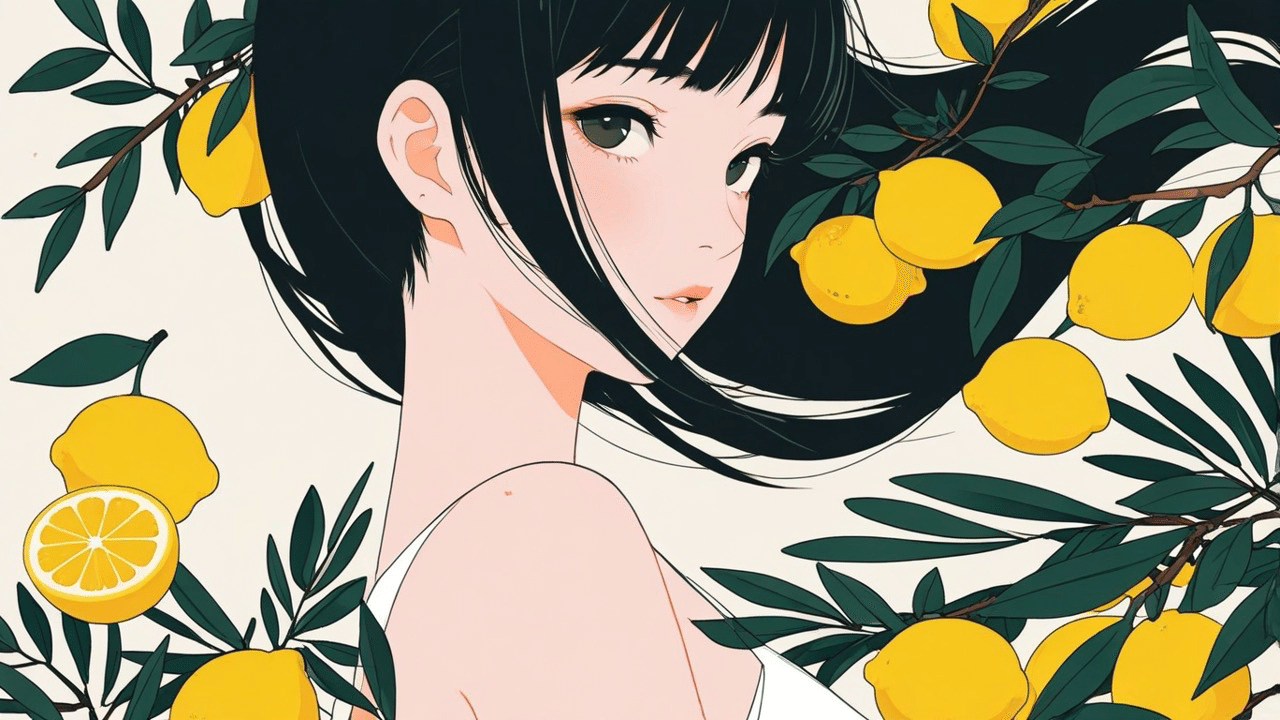 イラスト】檸檬と女の子｜黒羽