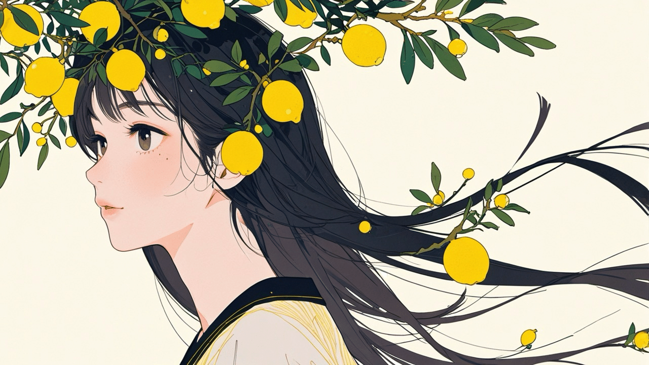 イラスト】檸檬と女の子｜黒羽