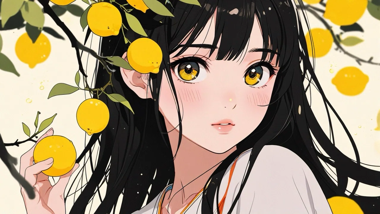 イラスト】檸檬と女の子｜黒羽