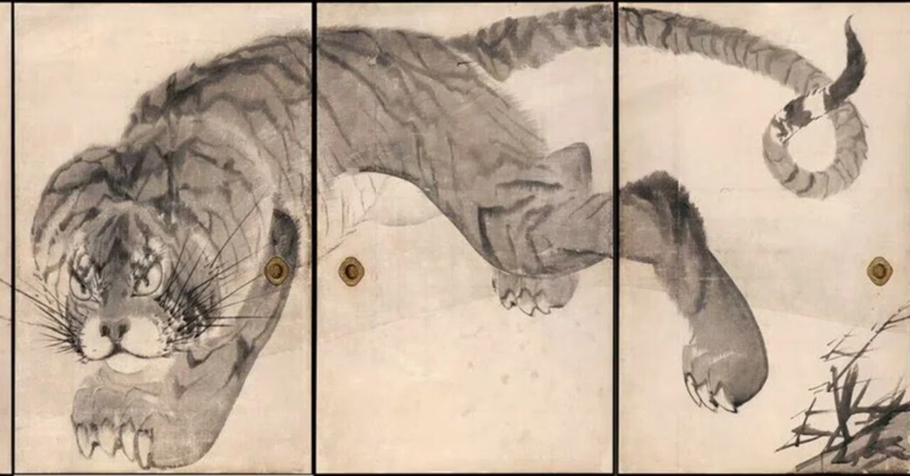 長沢蘆雪」展出品作② 蘆雪《虎図襖》天明6年（1786）｜美術史