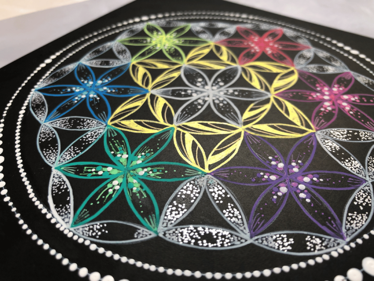 フラワーオブライフ「生命の花」ストリングアート 強いパワー 浄化