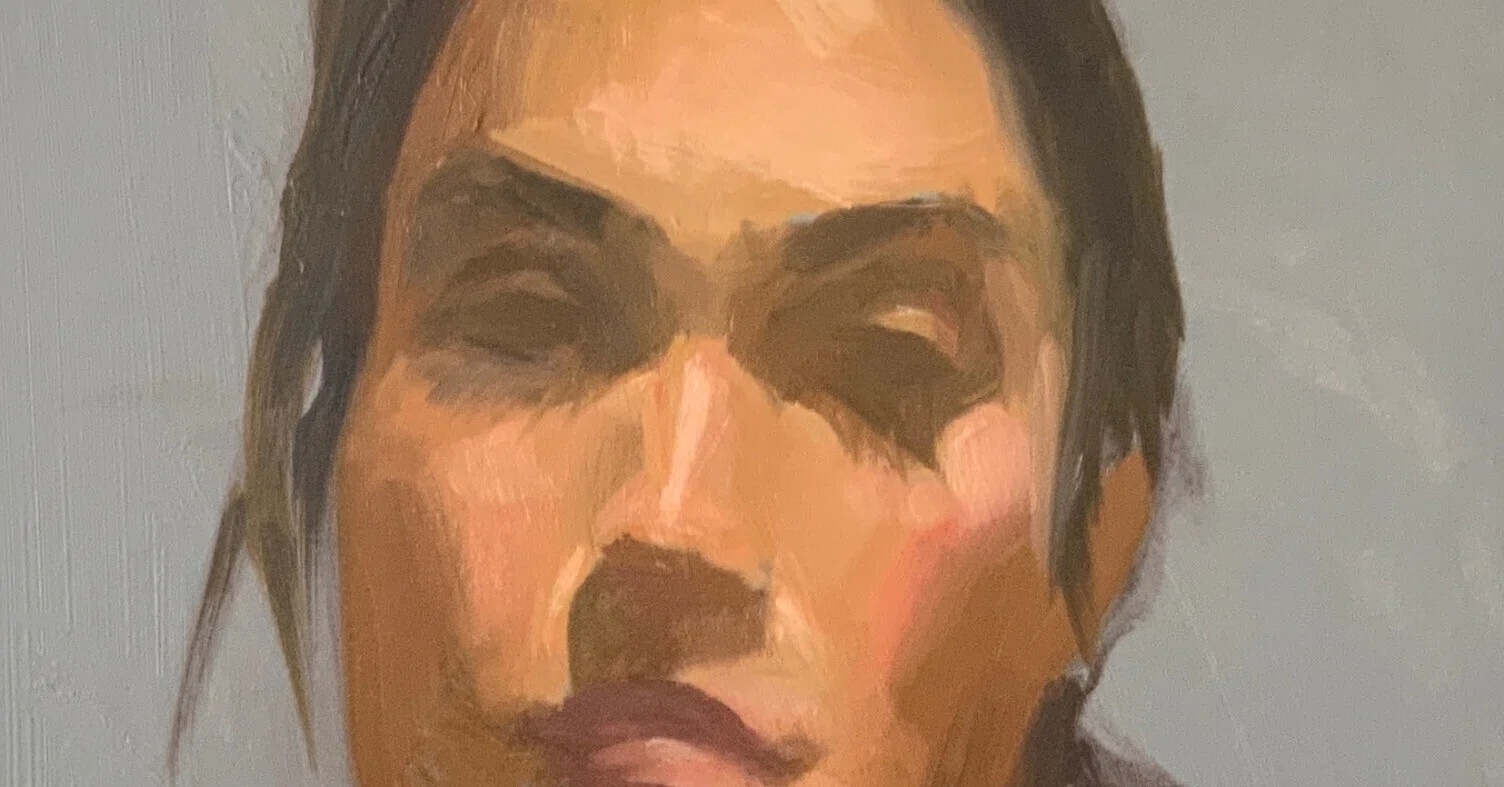 油絵 no.56 色数を制限したら楽に描けた人物画｜なお