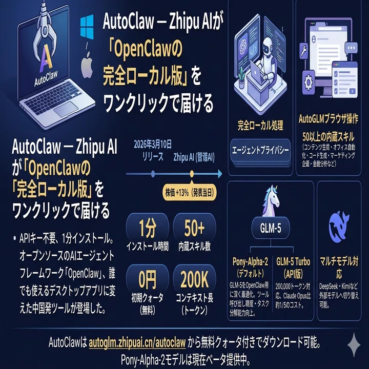 AutoClaw — Zhipu AIが「OpenClawの完全ローカル版」をワンクリックで