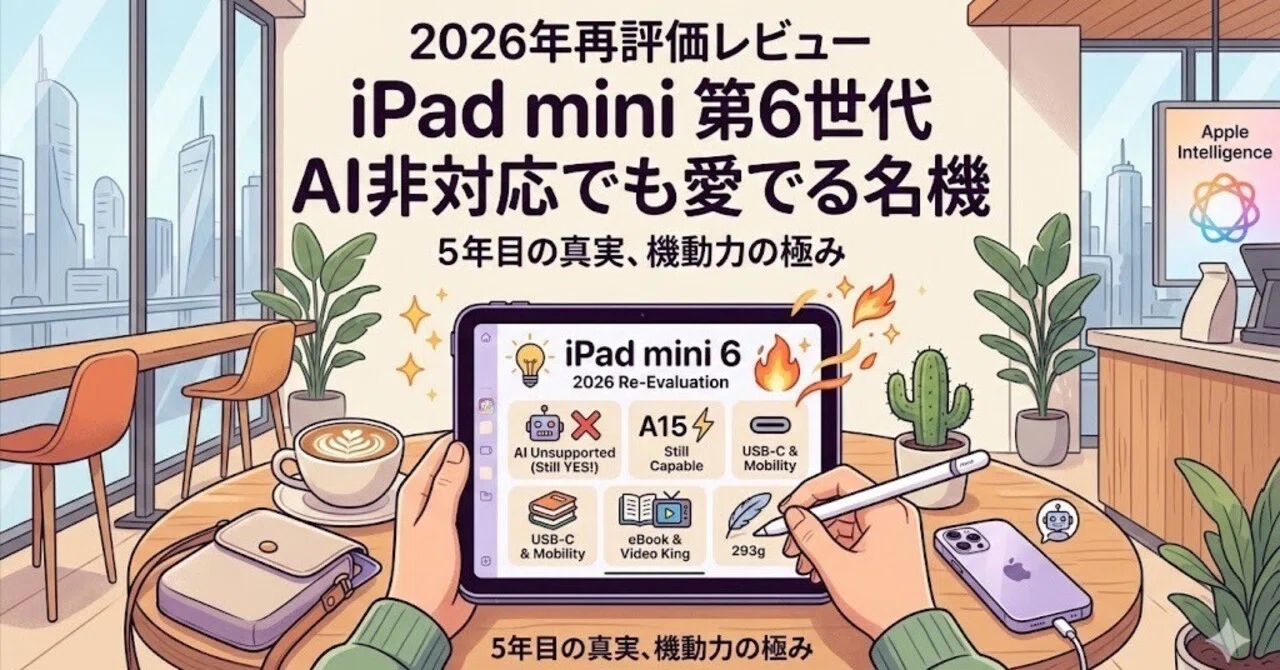 📱 【2026年版】iPad mini 第6世代・再評価レビュー！💾 「AI非対応