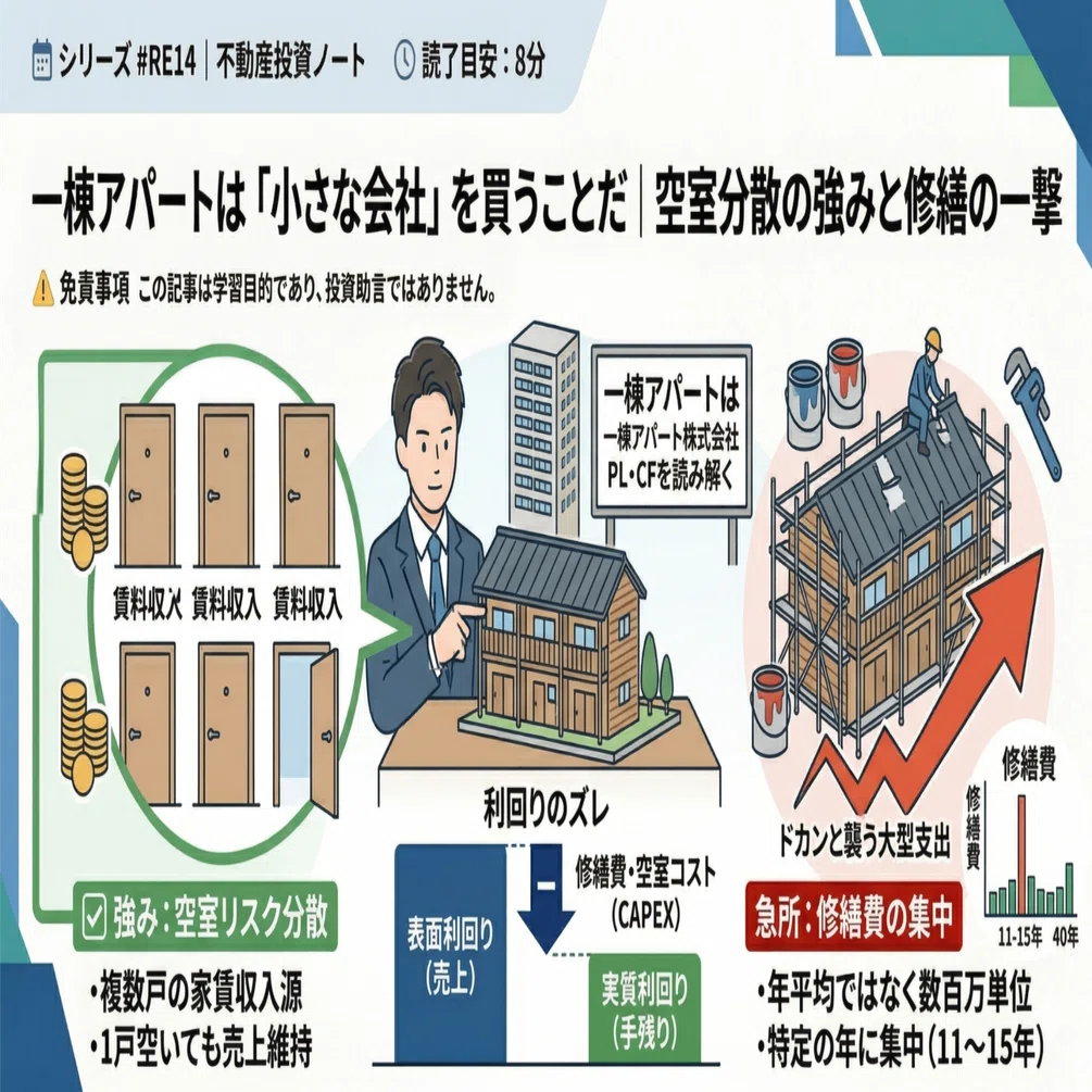 株式投資家のための不動産投資】一棟アパートは「小さな会社」を買う