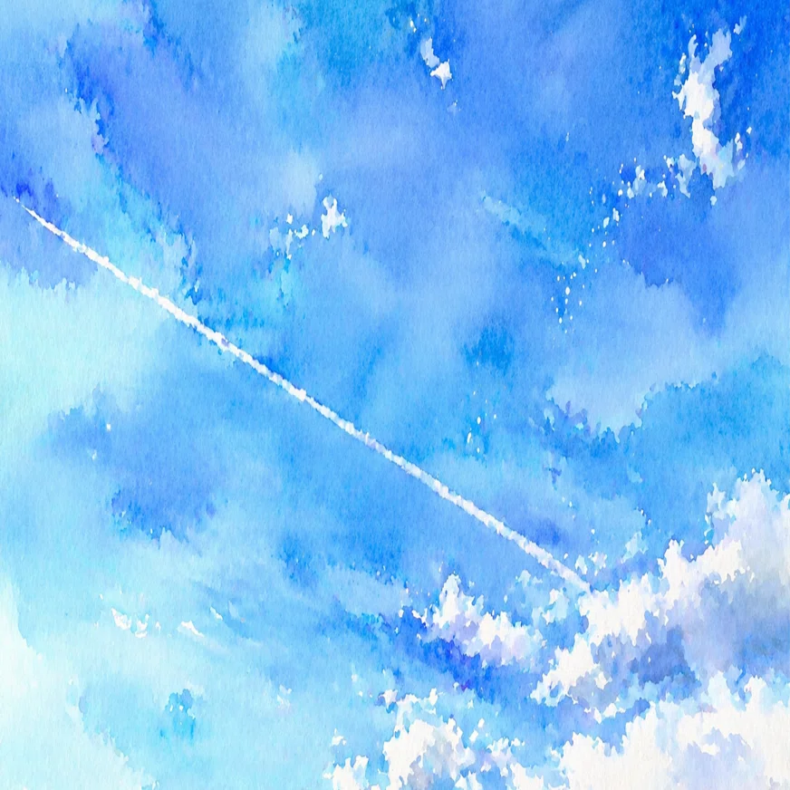 ☆ 飛行機雲 水彩画 三選｜保健委員