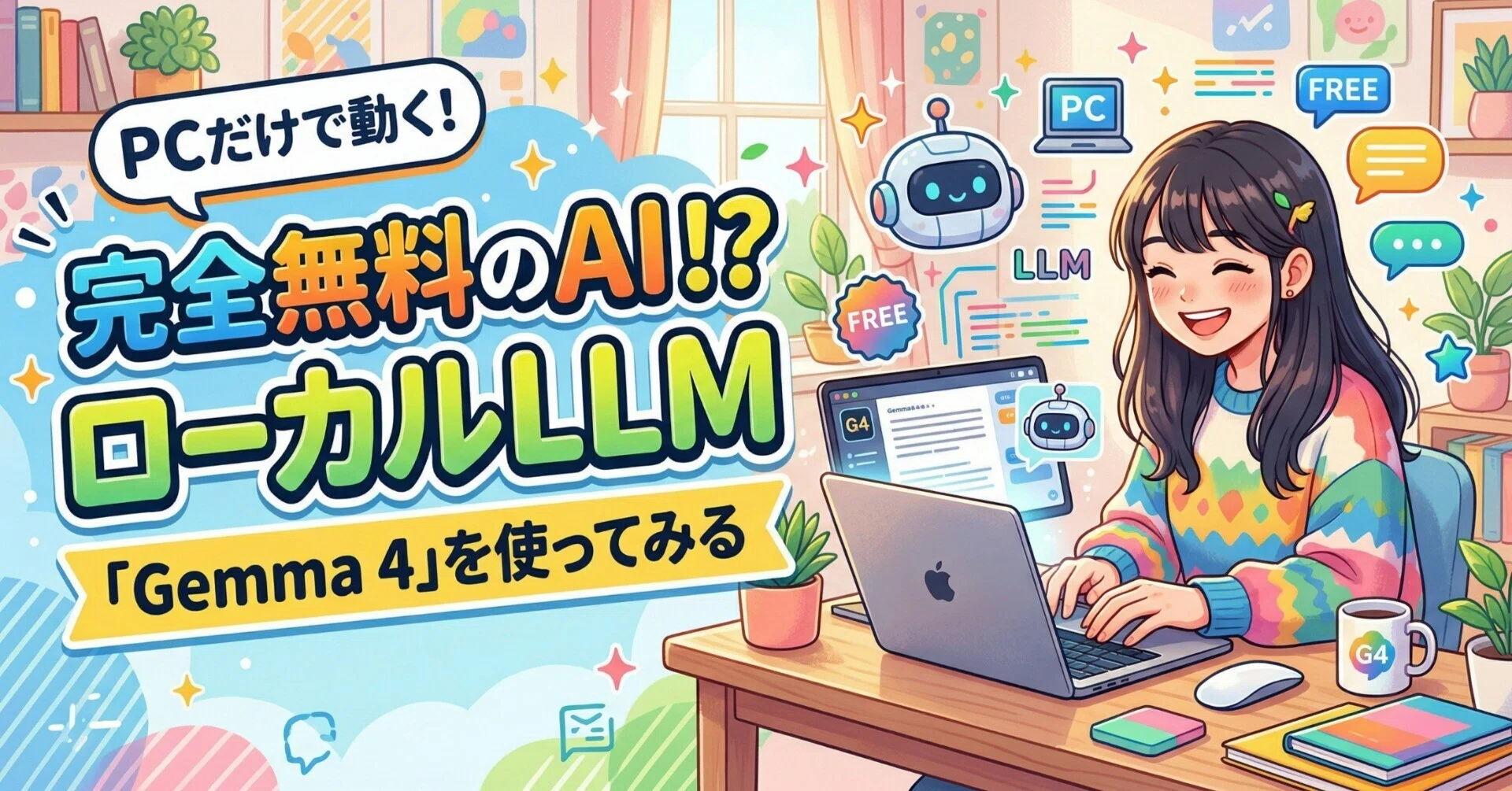 完全無料のAI！？ローカルLLM「Gemma 4」を使ってみる｜よそお