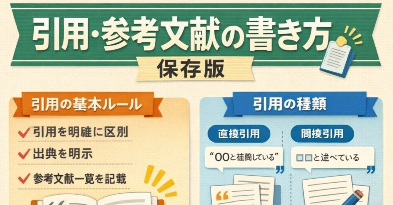 保存版】参考文献の引用の仕方をわかりやすく解説｜レポート・論文で 