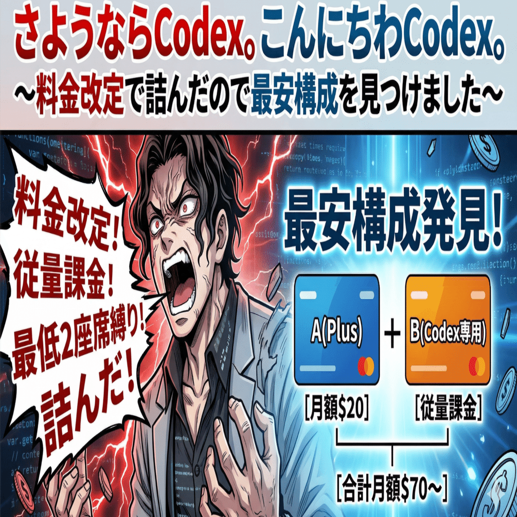 さようならCodex。こんにちわCodex。〜料金改定で詰んだので最安構成を