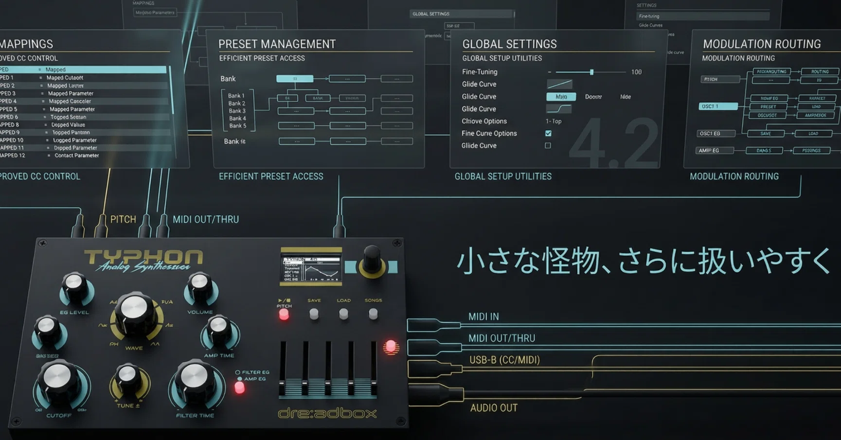Dreadbox Typhon 4.2 “MIDIと運用”を磨いたアップデート｜伝思音学