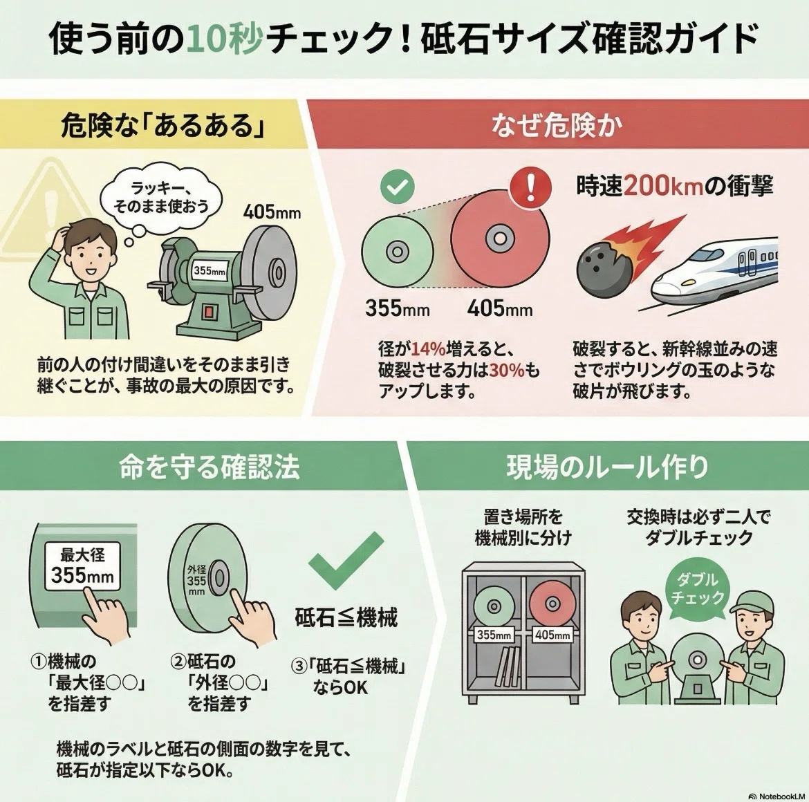 前日からつけっぱなしの砥石を使った。それは事故の引き継ぎをしたのと