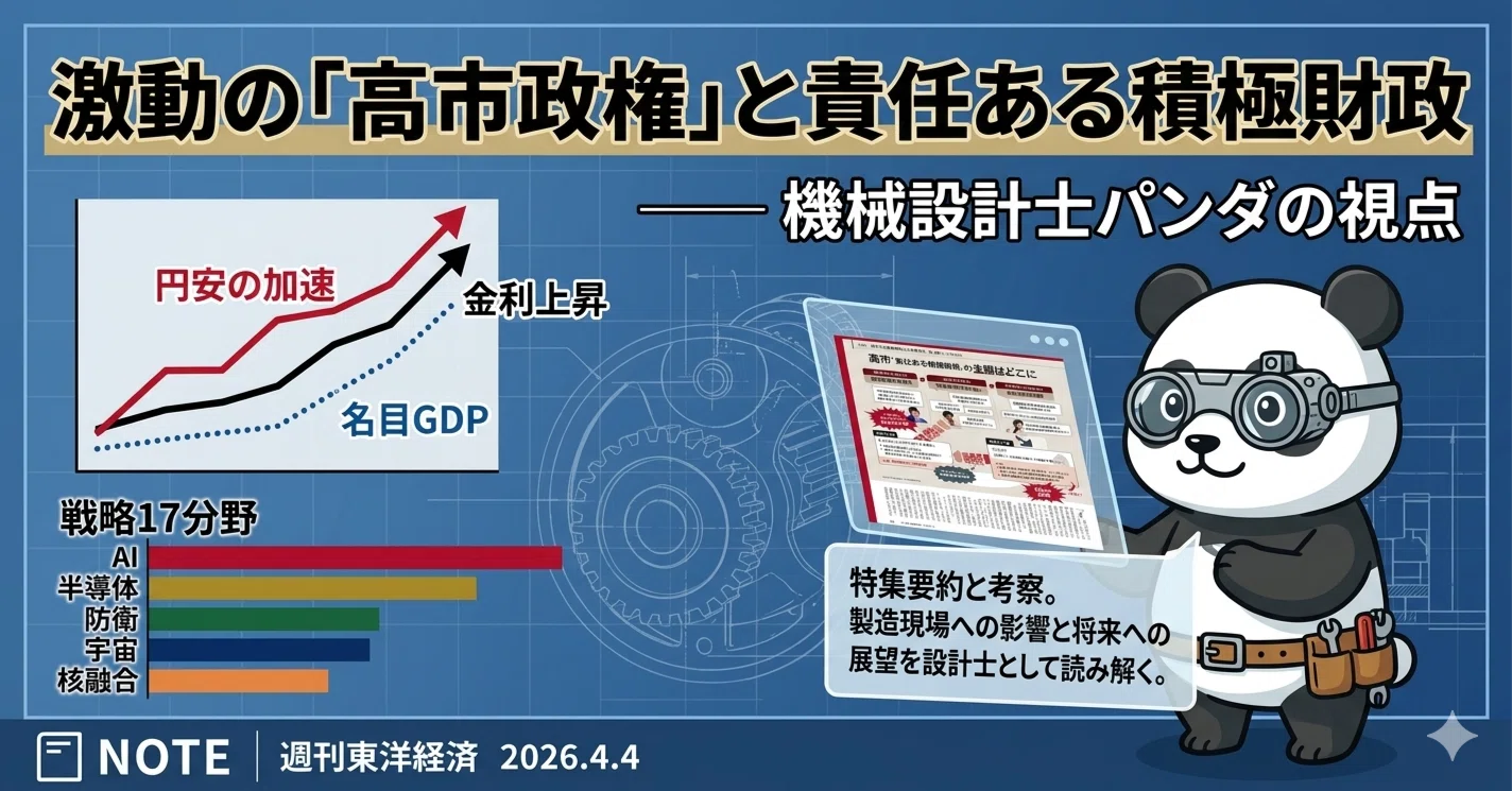 激動の「高市政権」と責任ある積極財政｜機械設計士パンダ