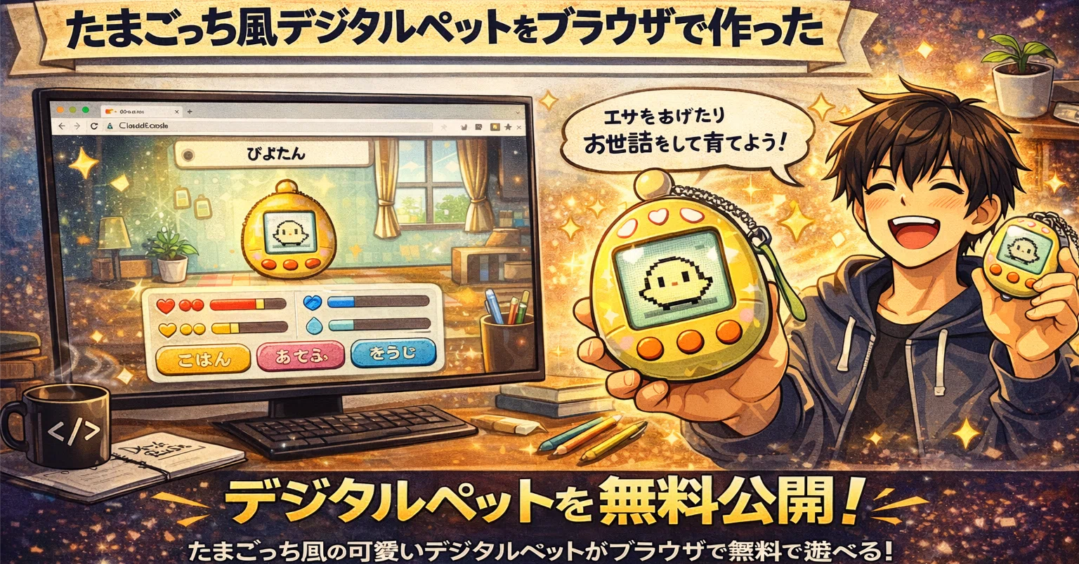 たまごっち風デジタルペットをブラウザで無料公開した｜ENUBE