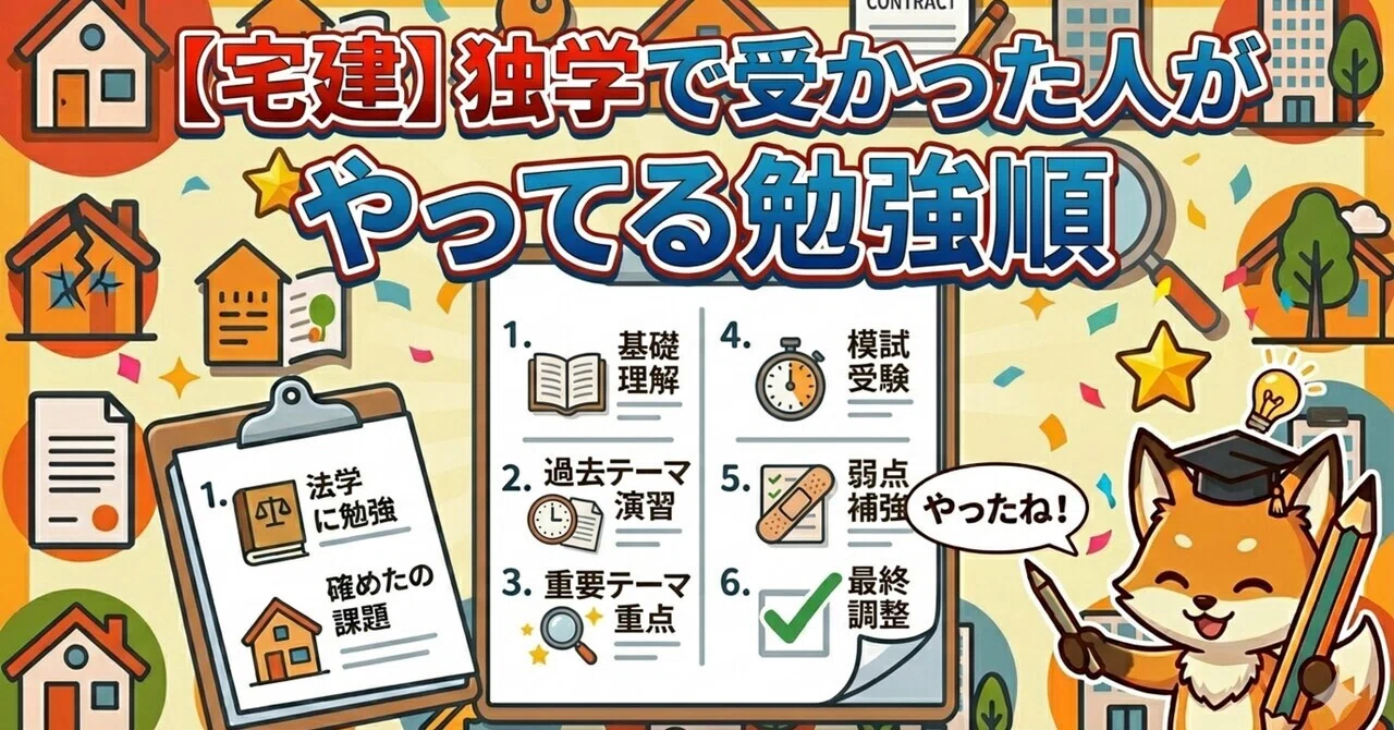 宅建】独学で受かった人がやってる勉強順｜宅建合格lab｜フォロバ100