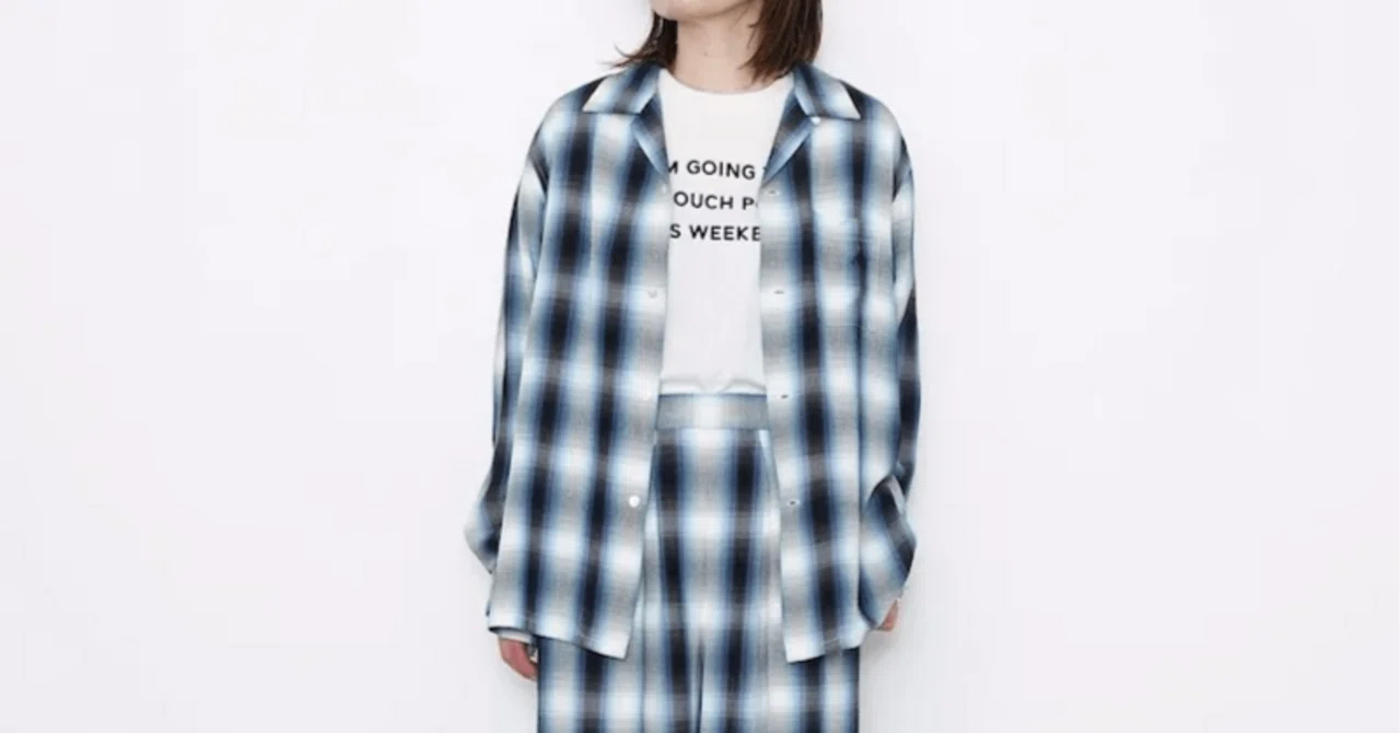 4/2再入荷【PHEENY】Rayon Ombre Check L/S Shirt ｜THIRTY' THIRTY'