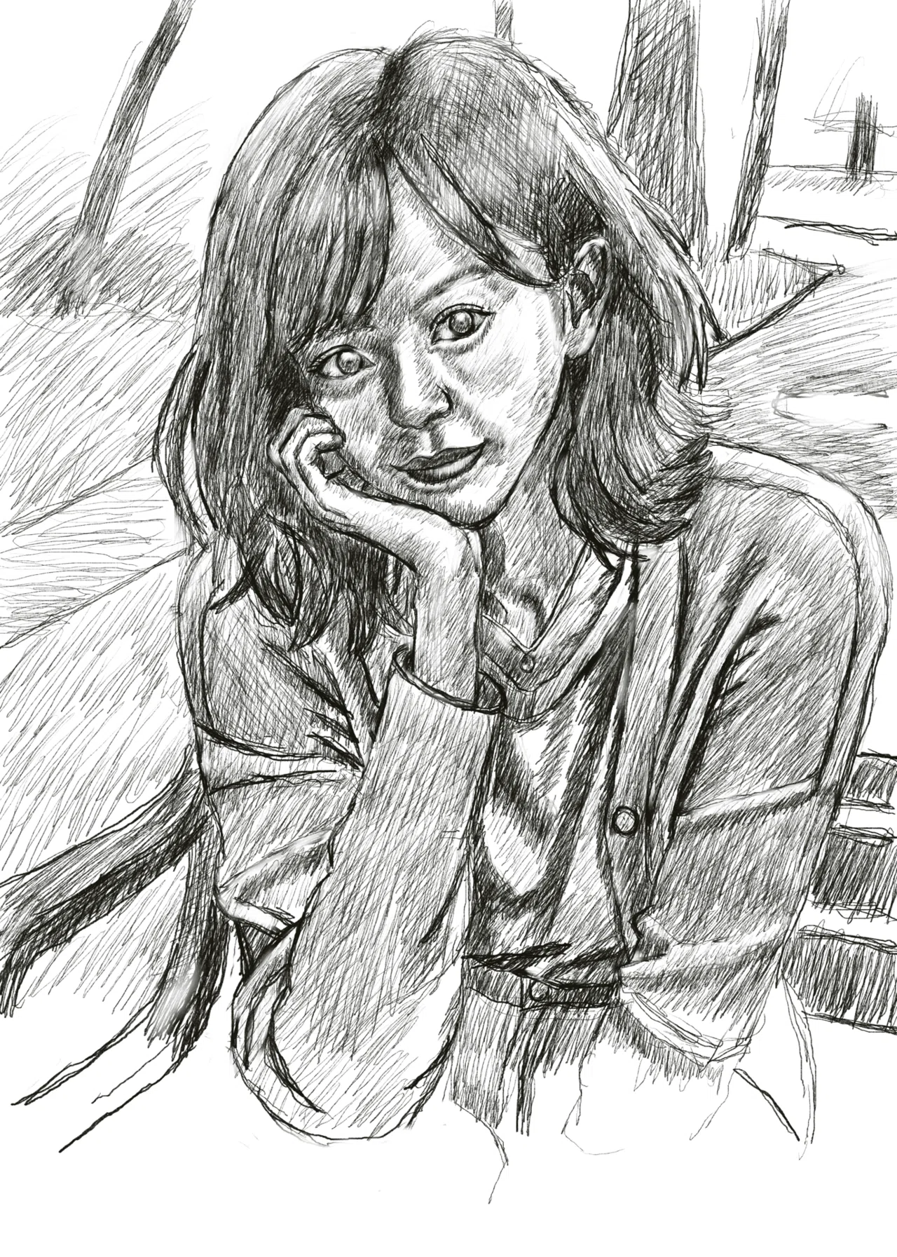 大豆島トモリの絵、制作中です 2026/04/06｜水判土カスミ(Kasumi Mizuhata)