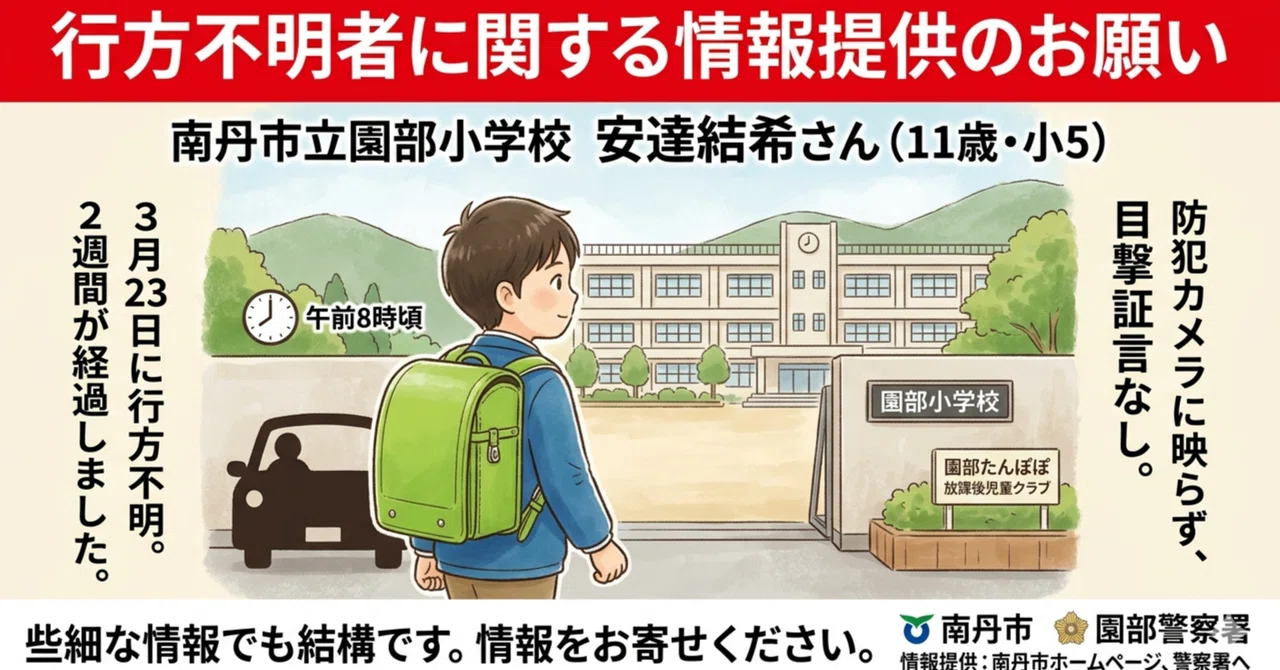 園部 行方不明