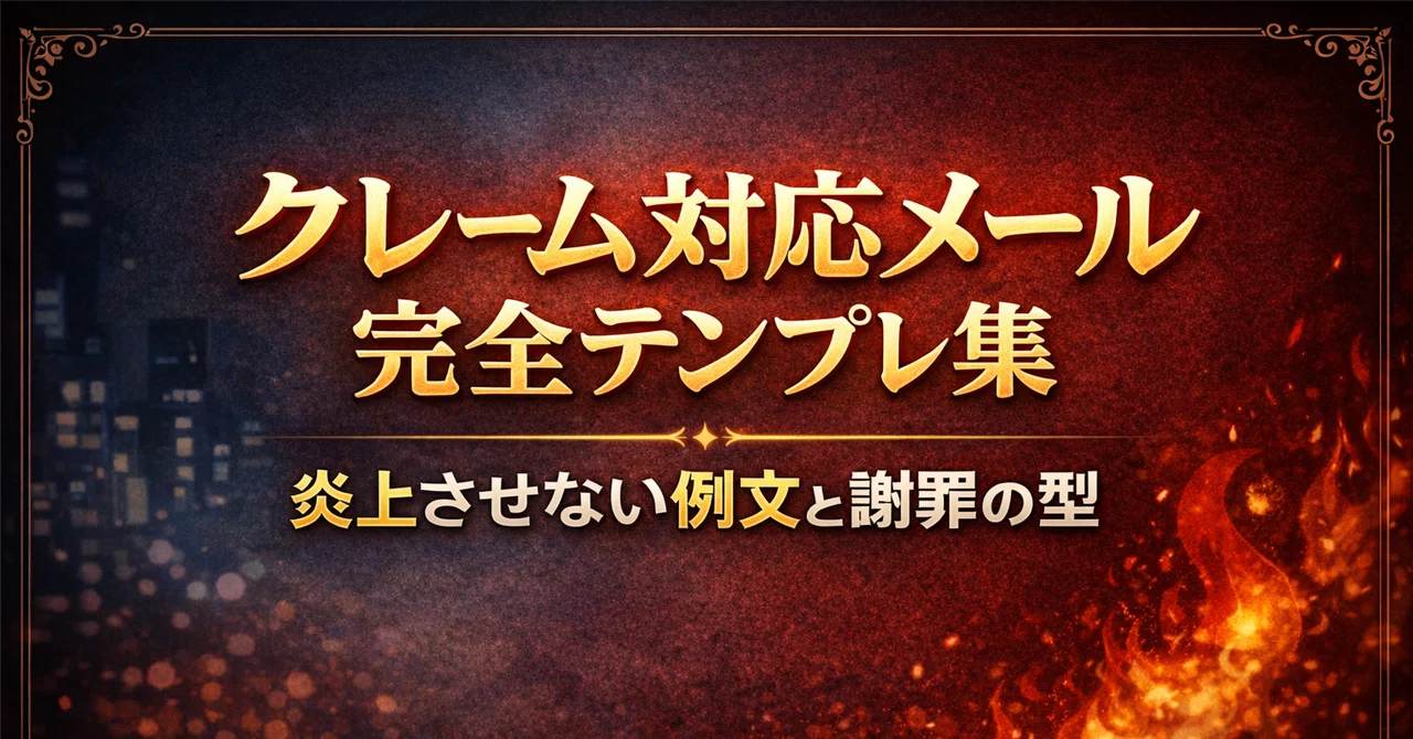 クレーム対応メール完全テンプレ集｜炎上させない例文と謝罪の型