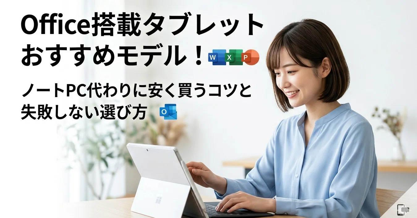 Office搭載タブレットおすすめモデル！ノートPC代わりに安く買うコツと