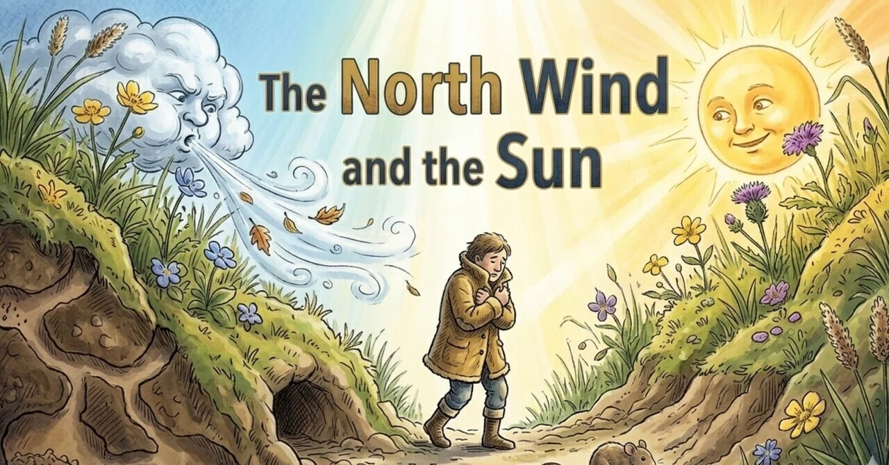 英文寓話】The North Wind and the Sun（北風と太陽）｜毎日英文寓話
