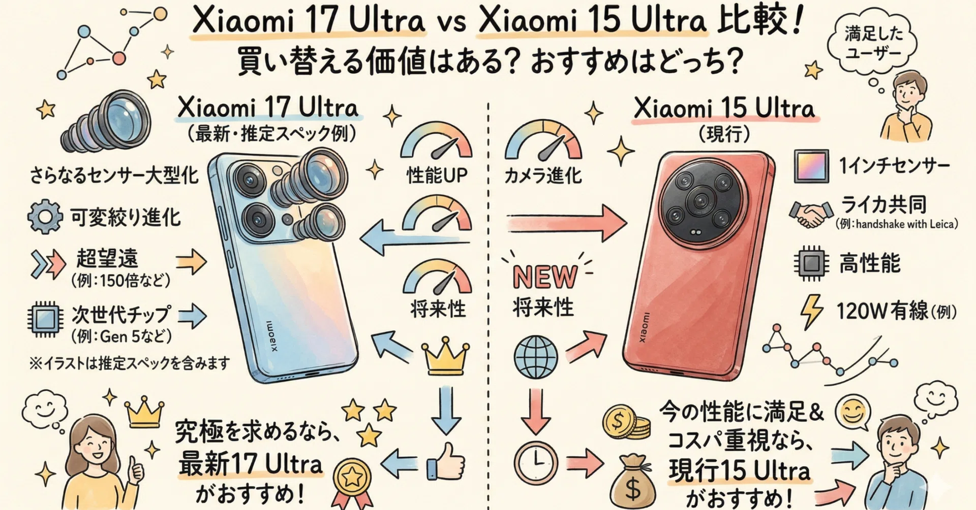 Xiaomi 17 UltraとXiaomi 15 Ultraを比較！買い替える価値はある