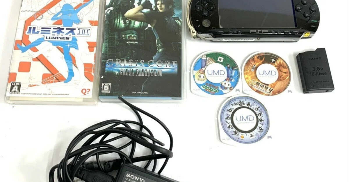 本日見つけたお買い得品】【PSP-1000ブラック＋ソフト5本】レトロ 