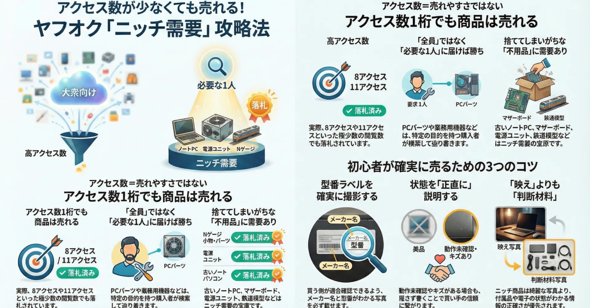 ヤフオクはアクセス数が少なくても売れる｜不用品が売れた理由と初心者