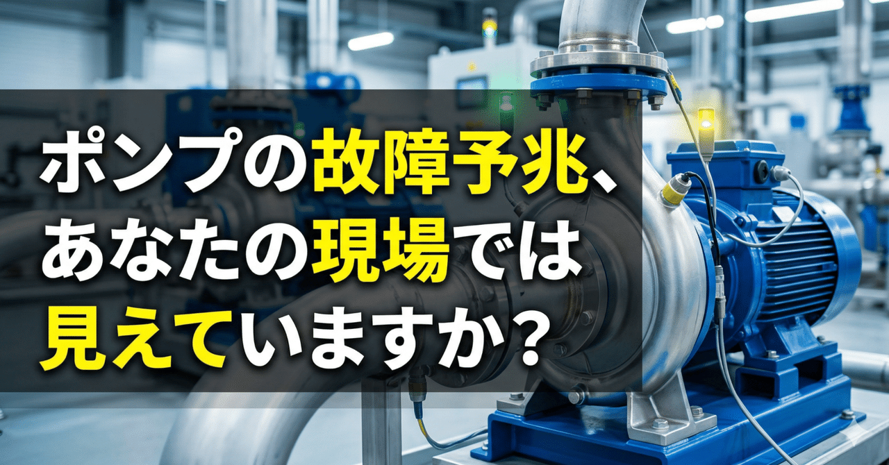 ポンプの故障予兆、あなたの現場では見えていますか?