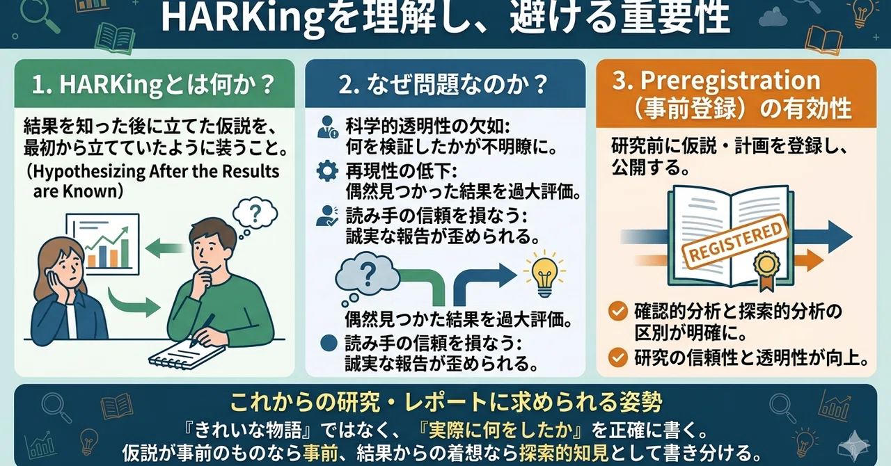 Harking Process HARKingを理解し、避けることがなぜ重要なのか|platypus2000jp