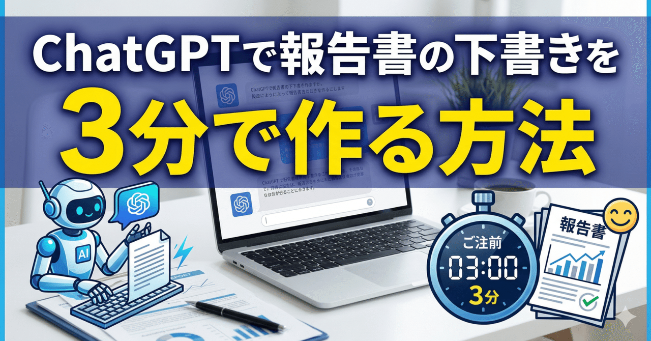 ChatGPTで報告書の下書きを3分で作る方法