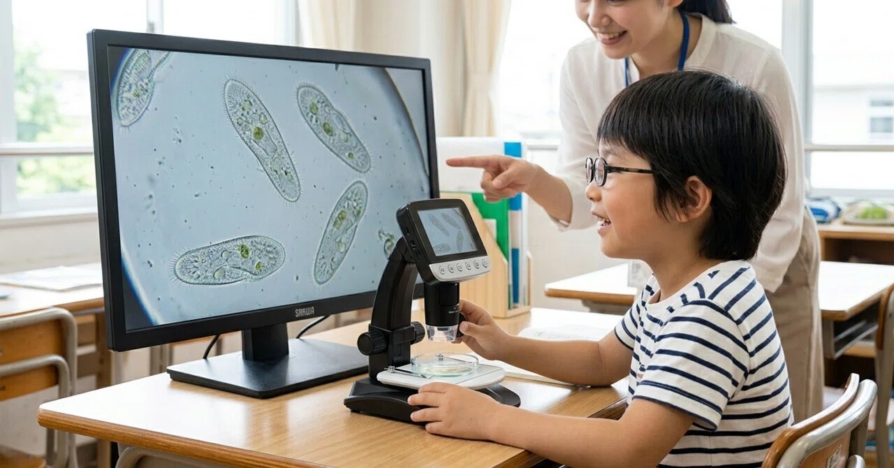I want to show this to 'the me from back then.' A digital microscope ...