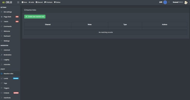 Carlbot リアクションロール設定方法 Management Support Server Note