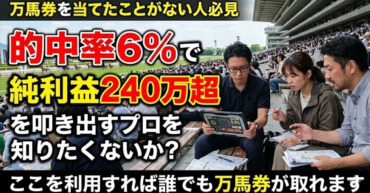 的中率6％で純利益240万円超を叩き出す競馬投資のプロを知りたく