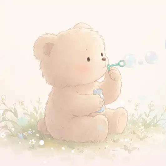 詩を書く子熊