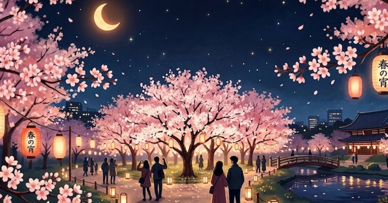 高田城址公園の夜桜へ｜うるふる