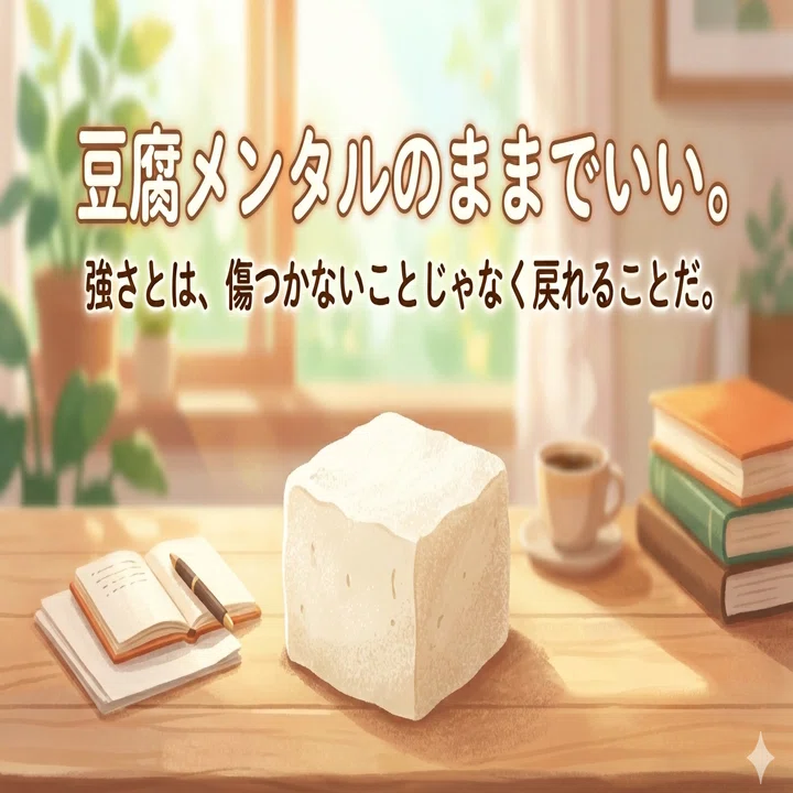 豆腐メンタルのままでいい。強さとは、傷つかないことじゃなく戻れる