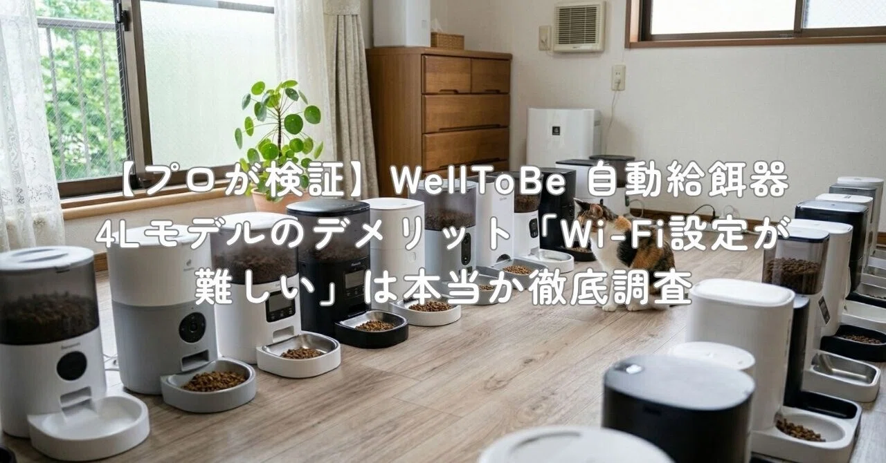 プロが検証】WellToBe 自動給餌器 4Lモデルのデメリット「Wi-Fi設定が