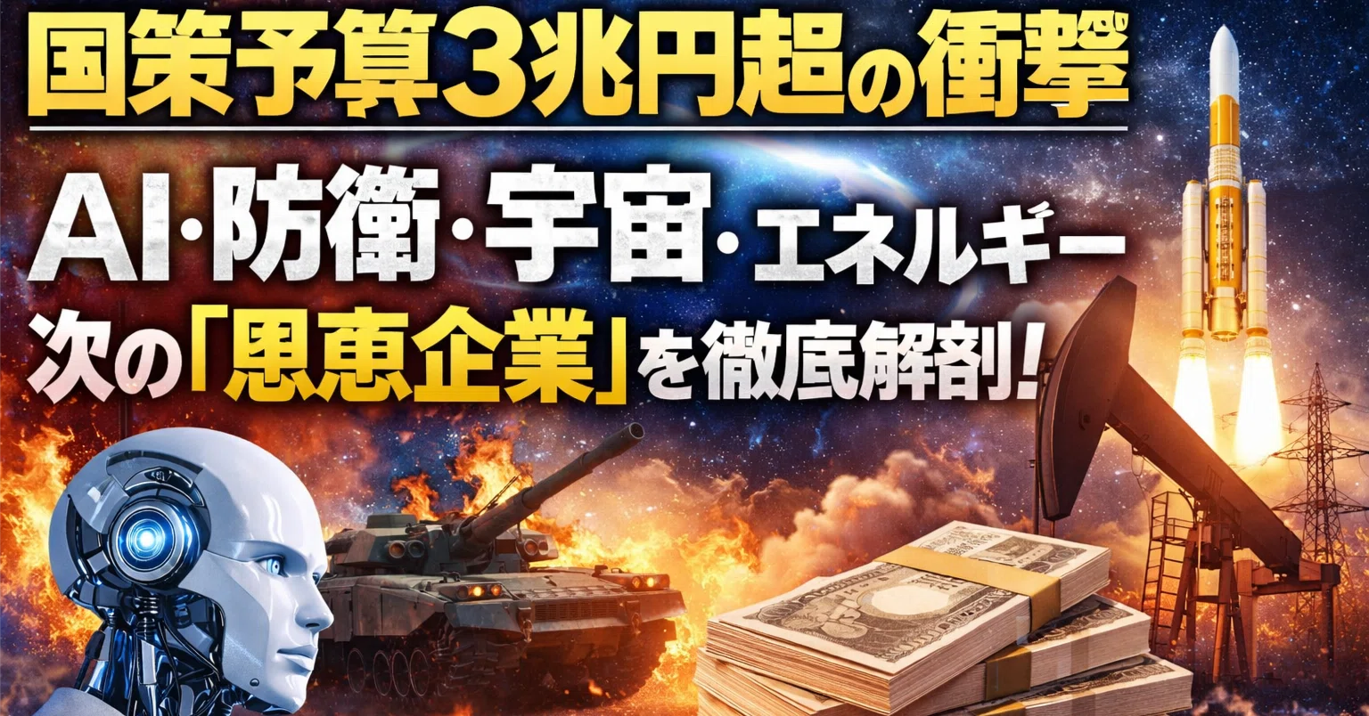 国策予算3兆円超の衝撃——AI・防衛・宇宙・エネルギー、次の「恩恵企業