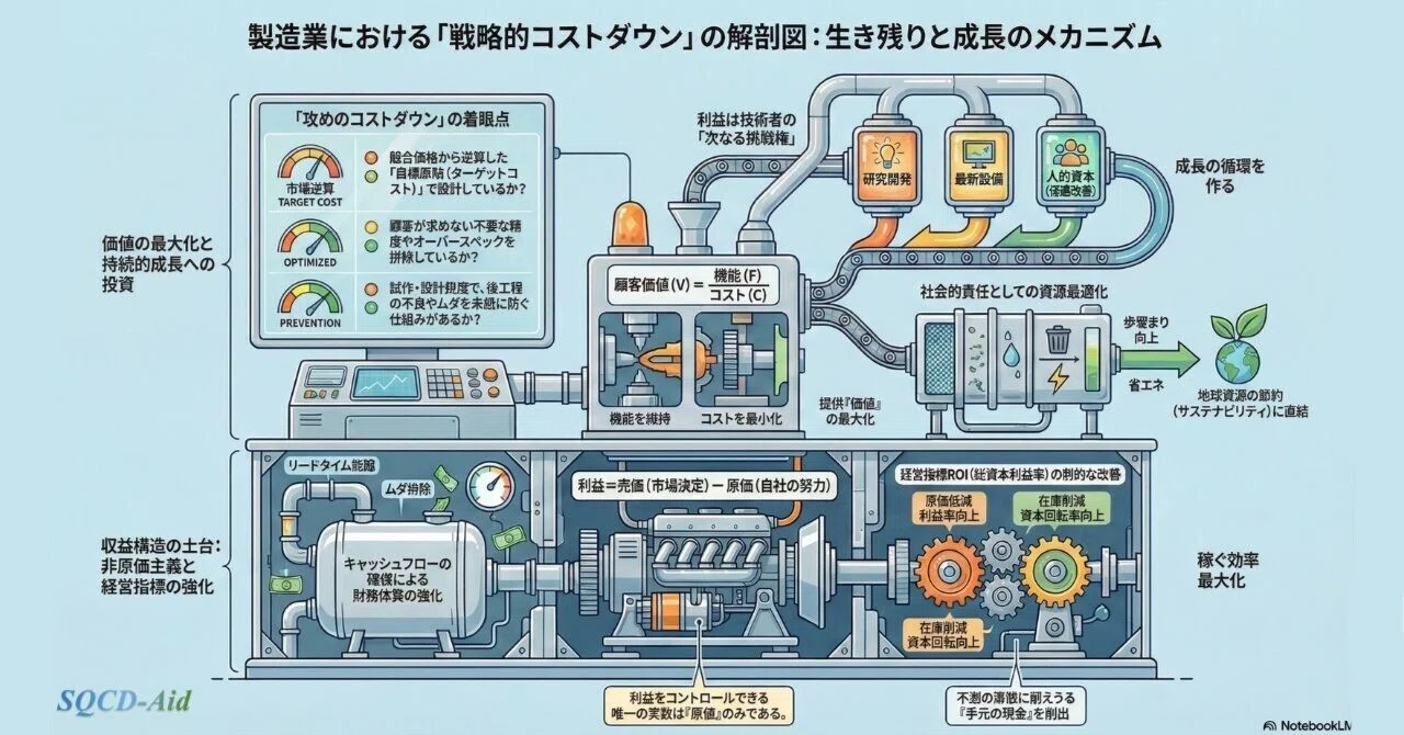 【中古】 利益を生み出すコストダウンの知恵 1. なぜ製造業でコストダウンが必要なのか？｜marsy055