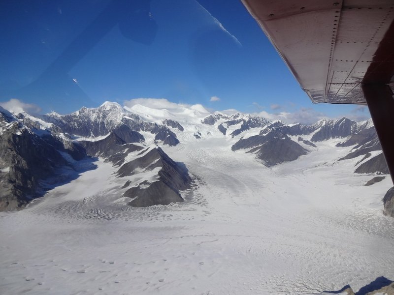 デナリ山が近くまで迫ってきた様子の写真