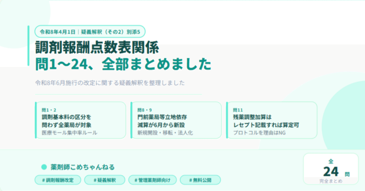 方剤論 中医薬大学基準 令和8年度調剤報酬改定の具体的な論点が明らかに！中医協総会「調剤